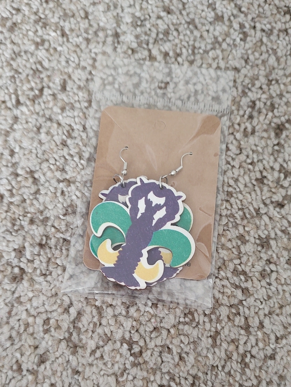 5 For $20 Mardi Gras Multicolor Dangle Earrings